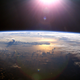 A spectacular view of Earth from low Earth orbit.